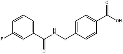 4-{[(3-fluorophenyl)formamido]methyl}benzoic acid Struktur