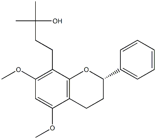 (2S)-8-(3-Hydroxy-3-methylbutyl)-5,7-dimethoxy-2α-phenylchroman Struktur