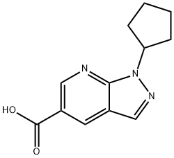 1-cyclopentyl-1H-pyrazolo[3,4-b]pyridine-5-carboxylic acid Struktur