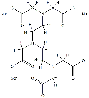 disodium:2-[bis[2-[bis(carboxylatomethyl)amino]ethyl]amino]acetate:gadolinium(3+) Struktur