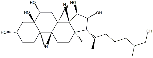 5α-Cholestane-3β,5,6β,15α,16β,26-hexaol Struktur