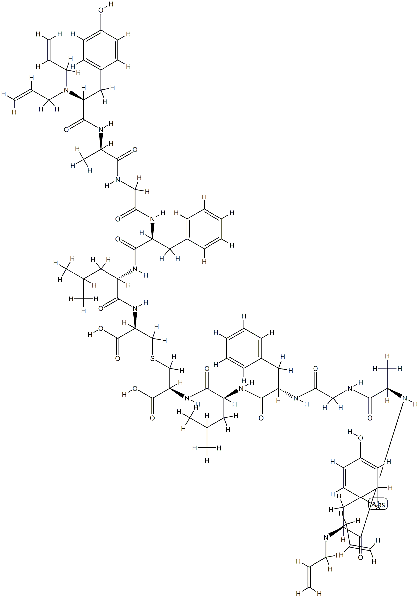 enkephalin-Leu, N,N-diallyl-Ala(2)-bis(cystine)(6)- Struktur