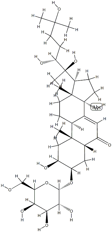 (22R)-3β-(α-D-Galactopyranosyloxy)-2β,14,20,22,25-pentahydroxy-5β-cholest-7-en-6-one Struktur