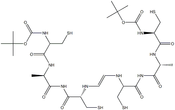 (N-tert-butyloxycarbonyl-cysteinyl-alanyl-cysteinyl-methylamide)2 Struktur