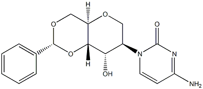 1,5-anhydro-2-deoxy-2-(3,4-dihydro-2,4-dioxo-1(2H)-pyriMidinyl)-4,6-O-[(R)-phenylMethylene]-D-Altritol Struktur