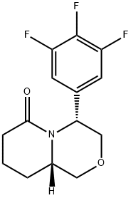 (4R,9aS)-4-(3,4,5-trifluorophenyl)hexahydropyrido[2,1-c][1,4]oxazin-6(1H)-one Struktur