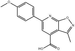 6-(4-methoxyphenyl)-3-methylisoxazolo[5,4-b]pyridine-4-carboxylic acid Struktur