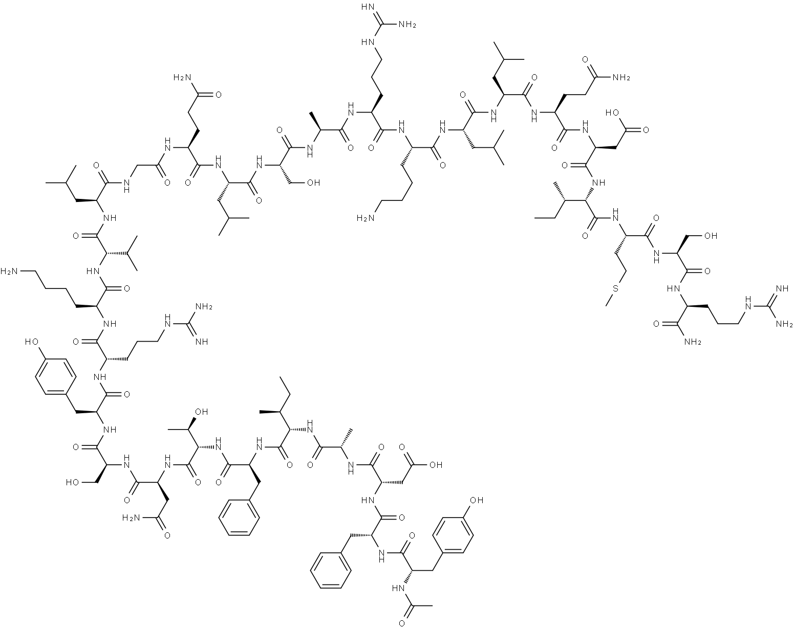 somatotropin releasing hormone (1-29)-amide, N-Ac-Tyr(1)-Phe(2)- Struktur