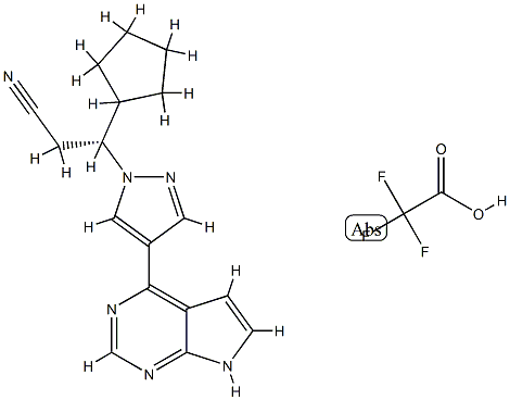 (betaR)-beta-Cyclopentyl-4-(7H-pyrrolo[2,3-d]pyrimidin-4-yl)-1H-pyrazole-1-propanenitrile 2,2,2-trifluoroacetate Struktur