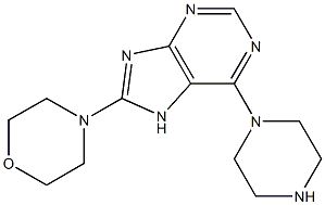 8-(4-morpholinyl)-6-(1-piperazinyl)-9H-purine Struktur