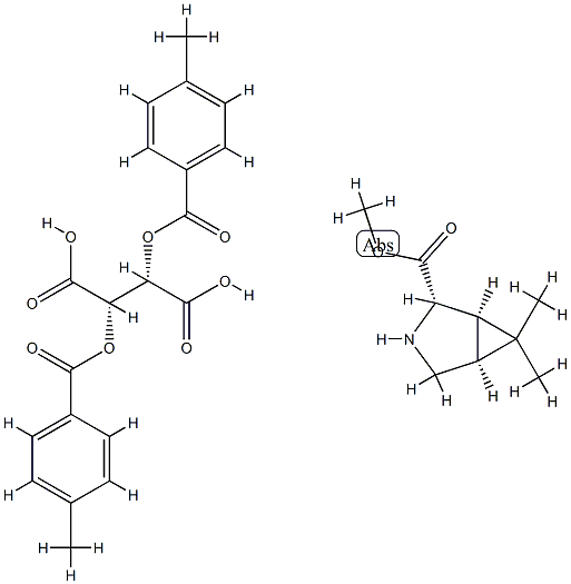 (1R,2S,5S)-Methyl 6,6-diMethyl-3-azabicyclo[3.1.0]hexane-2-carboxylate (2S,3S)-2,3-bis(4-Methylbenzoyloxy)succinate Struktur