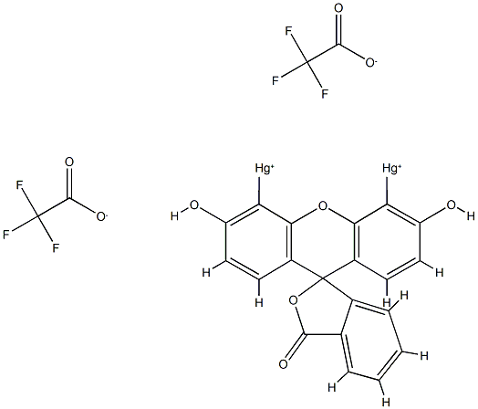 Bis(2,2,2-trifluoroacetato-κO)di-Mercury Fluorescein Struktur