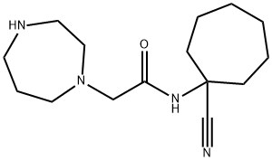 N-(1-Cyano-cycloheptyl)-2-[1,4]diazepan-1-yl-acetamide Struktur