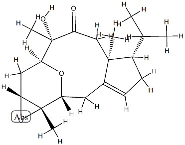 [1aR,3S,4S,6aS,7S,11R,11aS,(+)]-1aβ,3,4,6,6a,7,8,10,11,11a-Decahydro-4-hydroxy-4,6aα,11aβ-trimethyl-7α-(1-methylethyl)-3,11-epoxycyclopenta[5,6]cycloundeca[1,2-b]oxirene-5(2H)-one Struktur