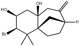 (2S)-3α-Bromo-1,2,3,4,6,7,9,9a-octahydro-4,4-dimethyl-8-methylene-4aα,7α-methano-4aH-benzocycloheptene-2α,9aα(5H)-diol Struktur