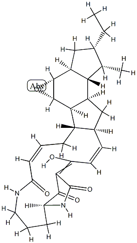 (4R,5S)-1β-Methyl-25-methyl-4,5-epoxy-4,5-dihydro-26,27-dinorikarugamycin Struktur