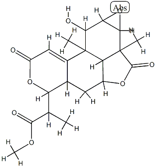 1a,1b,3a,4a,5,7,8b,8c,9,9a-Decahydro-9-hydroxy-α,1b,8b-trimethyl-2,7-dioxo-2H,4H-furo[2',3',4':4,5]oxireno[6,7]naphtho[2,1-c]pyran-5-acetic acid methyl ester Struktur