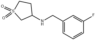 3-{[(3-fluorophenyl)methyl]amino}-1$l^{6}-thiolane-1,1-dione Struktur