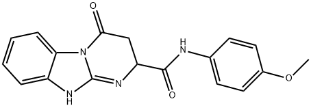 N-(4-methoxyphenyl)-4-oxo-1,2,3,4-tetrahydropyrimido[1,2-a]benzimidazole-2-carboxamide Struktur