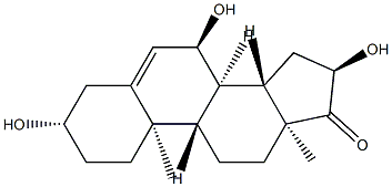 Androst-5-en-17-one, 3beta,7alpha,16alpha-trihydroxy- (6CI,7CI) Struktur