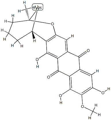 (2S)-3,4,5,6-Tetrahydro-7,9,11-trihydroxy-10-methoxy-2-methyl-2α,6α-epoxy-2H-anthra[2,3-b]oxocin-8,13-dione Struktur