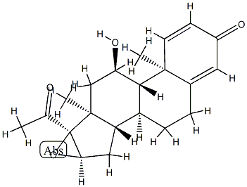 16,17α-epoxy-11α-hydroxypregn-1,4-diene-3,21-dione Struktur