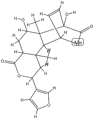 10,7-(Epoxymethano)-1,4,4a,5,6,6a,7,10,10a,10b-decahydro-2-(3-furanyl)-6,7-dihydroxy-6a,10b-dimethyl-2H-naphtho[2,1-c]pyran-4,12-dione Struktur