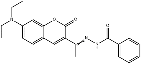 N'-{1-[7-(diethylamino)-2-oxo-2H-chromen-3-yl]ethylidene}benzohydrazide Struktur