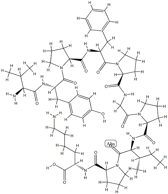 L-Val-L-Tyr-L-Pro-L-Phe-L-Pro-Gly-L-Pro-L-Ile-L-Pro-L-Lys-OH Struktur