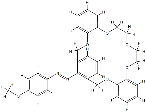 21-(4'-methoxyphenylazo)-1,4,7,14,23-pentaoxa(7.2.2)orthometaorthobenzenophane Struktur