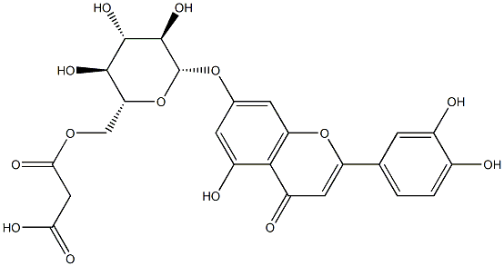 luteolin 7-O-(6-O-malonyl-beta-D-glucoside) Struktur