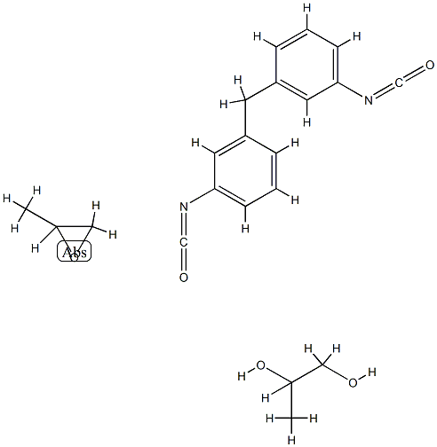 1,2-Propanediol, polymer with 1,1'-methylenebis[isocyanatobenzene] and methyloxirane Struktur