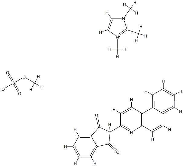 1,3,-trimethyl-1H-imidazolium methyl sulphate, 2-benzo[f]quinolin-3-yl-1H-indene-1,3(2H)-dione derivative Struktur