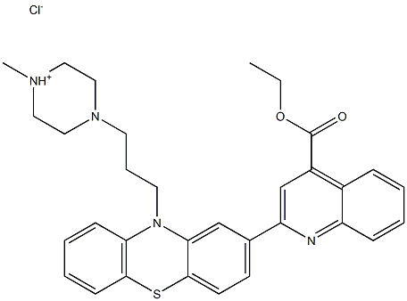 4-Quinolinecarboxylicacid, 2-[10-[3-(4-methyl-1-piperazinyl)propyl]-10H-phenothiazin-2-yl]-, ethylester, hydrochloride (1:1) Struktur