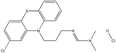 Methanimidamide,N'-[3-(2-chloro-10H-phenothiazin-10-yl)propyl]-N,N-dimethyl-, hydrochloride(1:1) Struktur