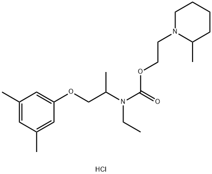 2-(2-methyl-3,4,5,6-tetrahydro-2H-pyridin-1-yl)ethyl N-[1-(3,5-dimethy lphenoxy)propan-2-yl]-N-ethyl-carbamate chloride Struktur