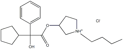 Benzeneacetic acid, a-cyclopentyl-a-hydroxy-, 1-butyl-3-pyrrolidinylester, hydrochloride (1:1) Struktur