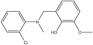 2-({[(2-chlorophenyl)methyl]amino}methyl)-6-methoxyphenol Struktur