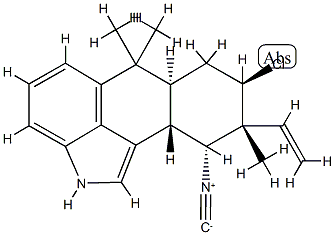 [6aS,(-)]-8β-Chloro-9α-ethenyl-2,6,6aα,7,8,9,10,10aβ-octahydro-10α-isocyano-6,6,9-trimethylnaphtho[1,2,3-cd]indole Struktur