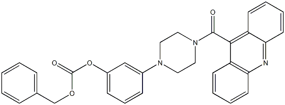 Carbonic acid 3-[4-(acridine-9-carbonyl)-piperazin-1-yl]-phenyl ester benzyl ester, 1029773-34-9, 結(jié)構(gòu)式