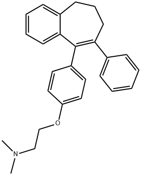 6,7-dihydro-8-phenyl-9-(4-(2-(dimethylamino)ethoxy)phenyl)-5-H-benzocycloheptene Struktur