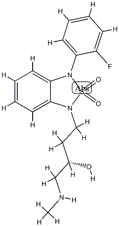 2,1,3-Benzothiadiazole-1(3H)-propanol, 3-(2-fluorophenyl)-α-[(MethylaMino)Methyl]-, 2,2-dioxide, (αS)- Struktur