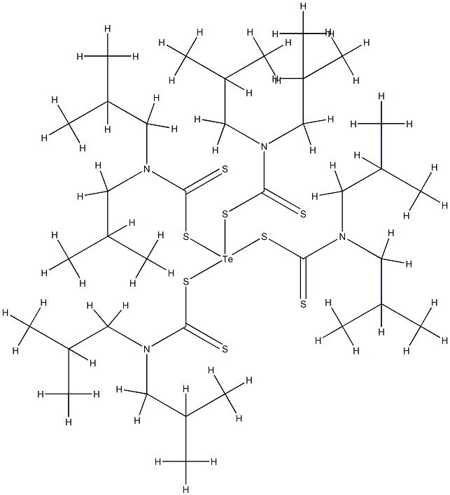 Tellurium, tetrakisbis(2-methylpropyl)carbamodithioato-.kappa.S,.kappa.S- Struktur