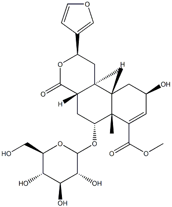 [2S,(-)]-2β-(3-フラニル)-6β-(β-D-グルコピラノシルオキシ)-1,4,4aα,5,6,6a,9,10,10aα,10b-デカヒドロ-9α-ヒドロキシ-6aα,10bβ-ジメチル-4-オキソ-2H-ナフト[2,1-c]ピラン-7-カルボン酸メチル