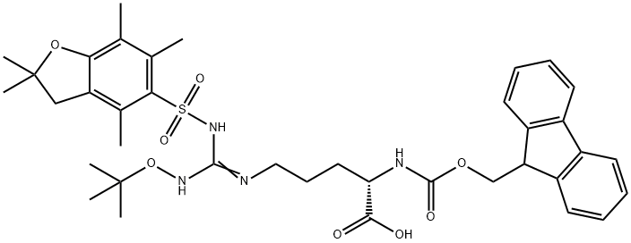 (S)-Fmoc-2-amino-5-[(N'-Pbf-N''-tert-butoxy)-guanidino]-pentanoic acid Struktur