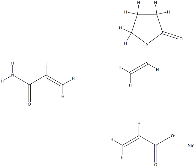 2-Propenoic acid sodium salt polymer with 1-ethenyl-2-pyrrolidinone and 2-propen- amide Struktur