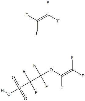 Ethanesulfonic acid, 1,1,2,2-tetrafluoro-2-[(trifluoroethenyl)oxy]-, polymer with tetrafluoroethene Struktur