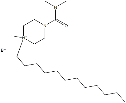 4-dodecyl-N,N,4-trimethyl-2,3,5,6-tetrahydropyrazine-1-carboxamide bro mide Struktur