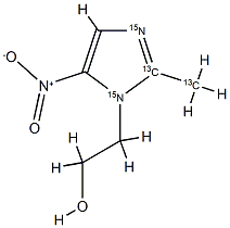 Metronidazole-13C2,15N2 Struktur