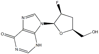 9-(2,3-dideoxy-2-fluoro-betaD-threo-pentofuranosyl)hypoxanthine Struktur